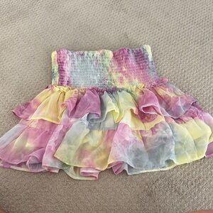 Colorful Tie-Dye Ruffled Skirt (musette)